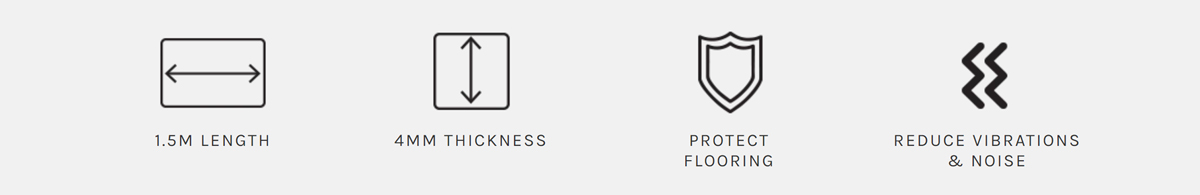 Icons: 1.5m length, 4mm thick, noise reduction